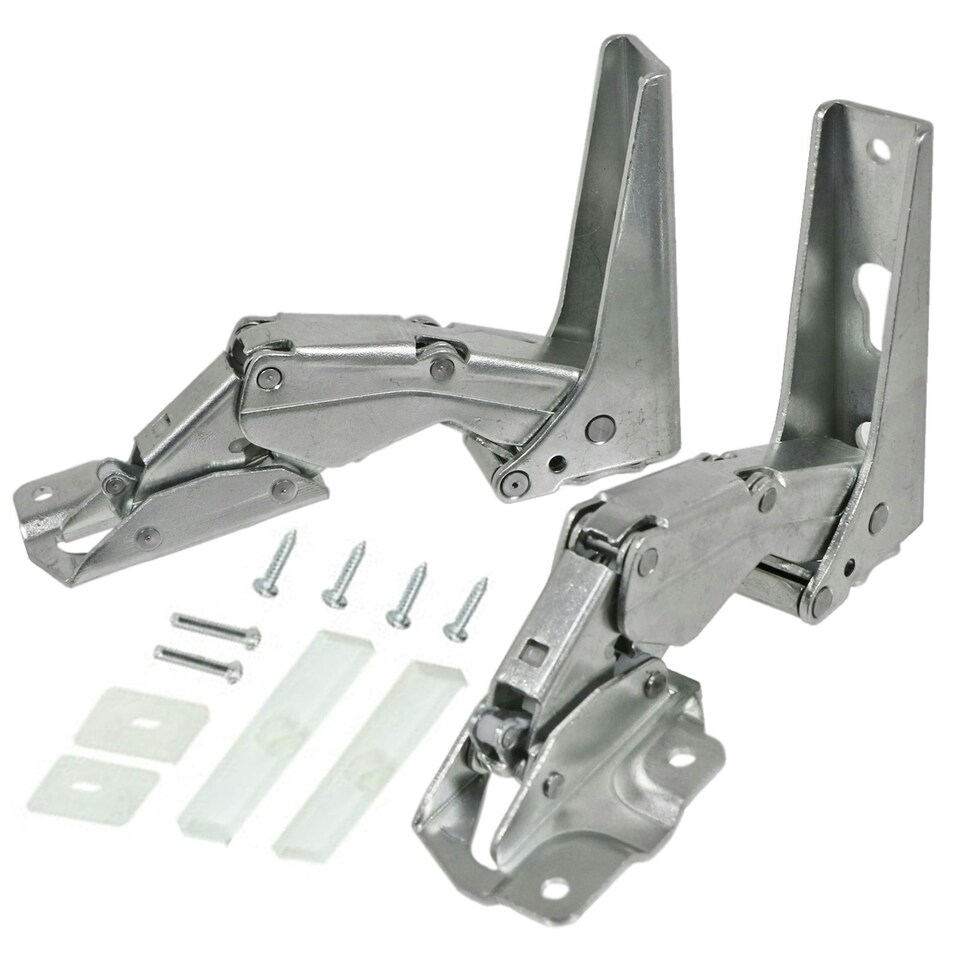 image 1 of SPARES2GO Integrated Hinges compatible with IKEA CDA Caple Tecnik Fridge Freezer Door Hinge 3905 3362 3363 5.0 41,5 Silver