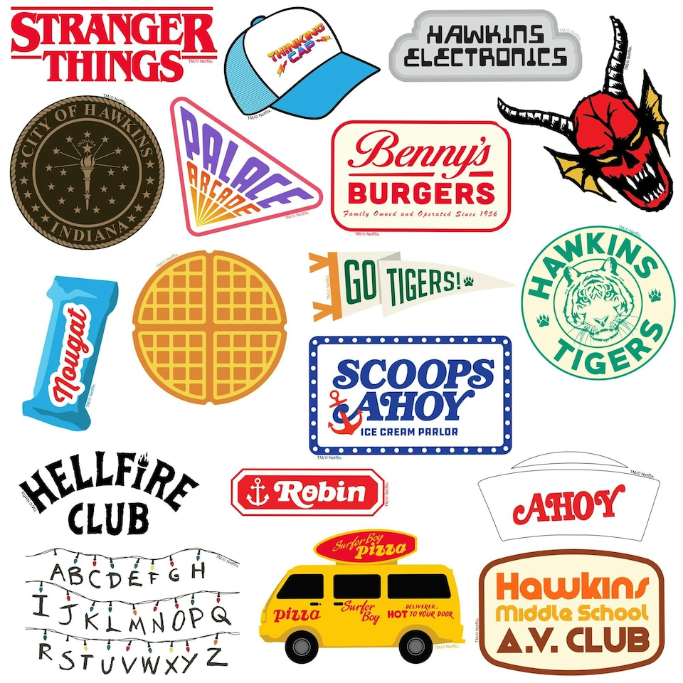 image 1 of Stranger Things Assorted Designs Stickers (Pack of 50) - Multicoloured - One Size