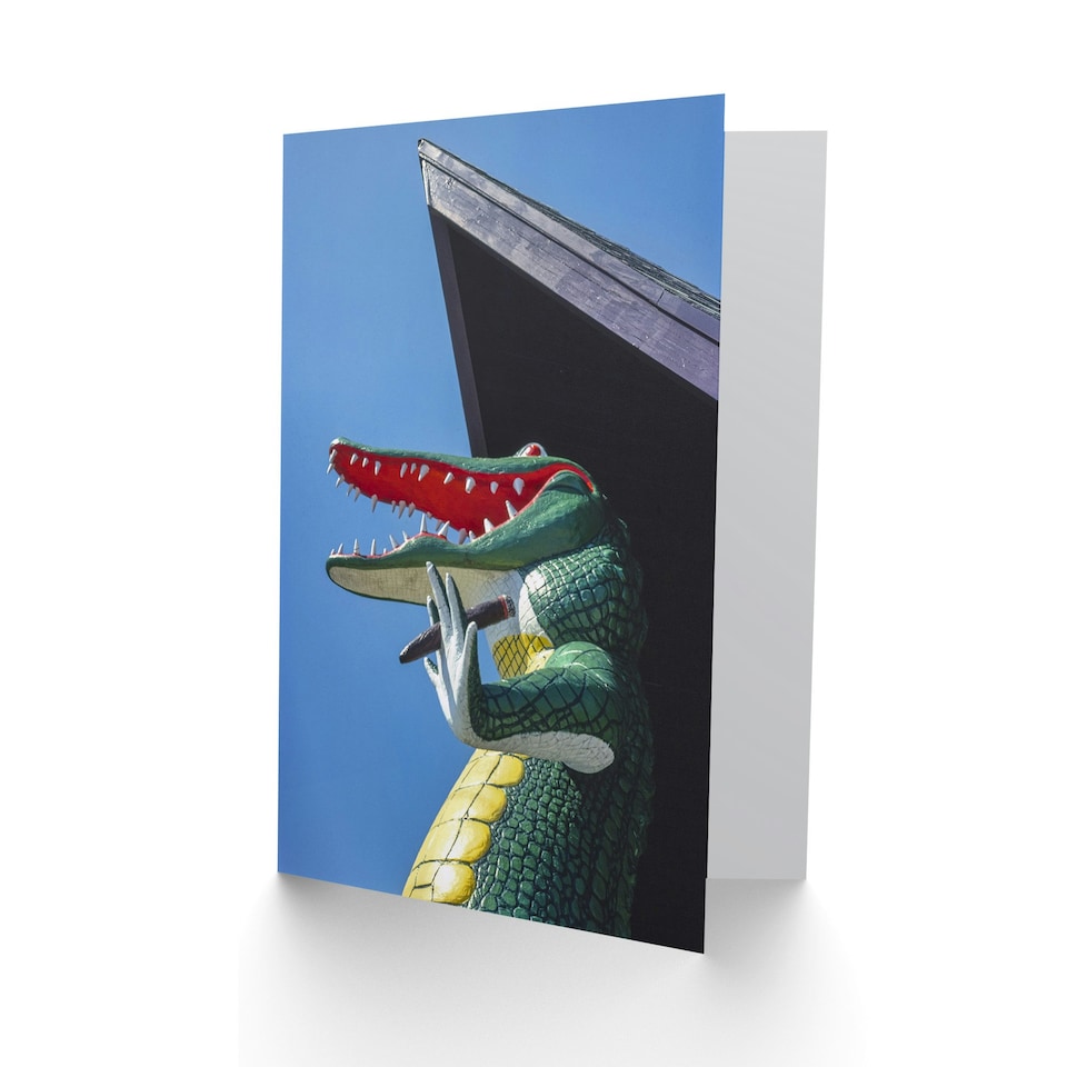 image 1 of John Margolies Art Card Gatorland Zoo Alligator With Cigar Photo