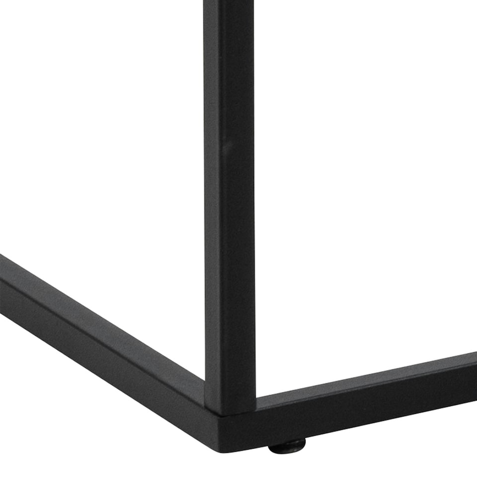 image 1 of Barossa Coffee Table with White Marble Effect Top & Black Steel Base 110x55x45cm