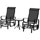 image 1 of Outsunny 3 Pcs Rocking Chair Gliding Chair Set w/ Table for Patio Garden Black