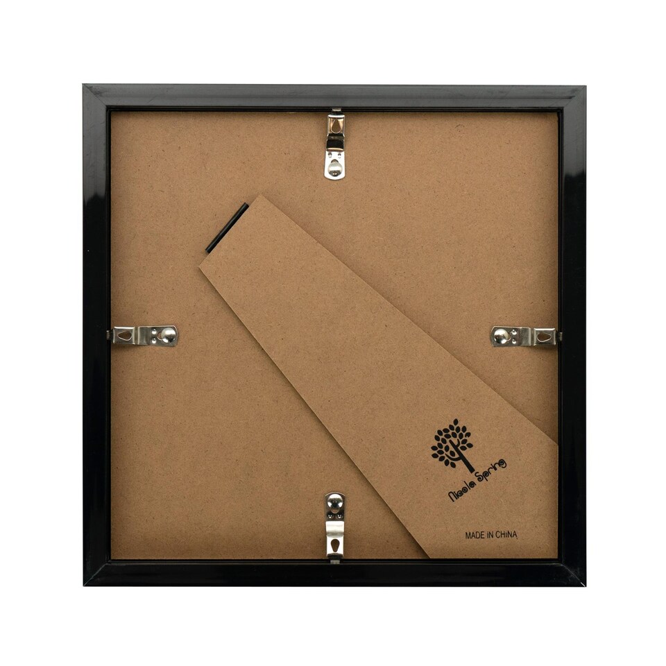 image 1 of Nicola Spring 8 x 8" Photo Frames - Black/White Mount - 3D Picture Frame Box Portrait Display Case (22.5 x 22.5cm) Set of 2