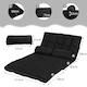 image 2 of COSTWAY Adjustable 6-Position Foldable Lazy Sofa Bed Black Black