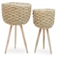 image 1 of Lentigo Set Of Two Natural Planters Cream