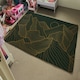 image 4 of Golden mountain line art (Rug) Black | L