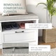 image 5 of HOMCOM Shoe Bench with Removable Cushion, Open Compartments White
