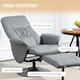 image 5 of HOMCOM PU Leather Armchair and Footrest Swivel Recliner w/ Ottoman Light Grey