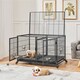 image 1 of Yaheetech 108 cm W Rolling Dog Crate W/ Divider Black