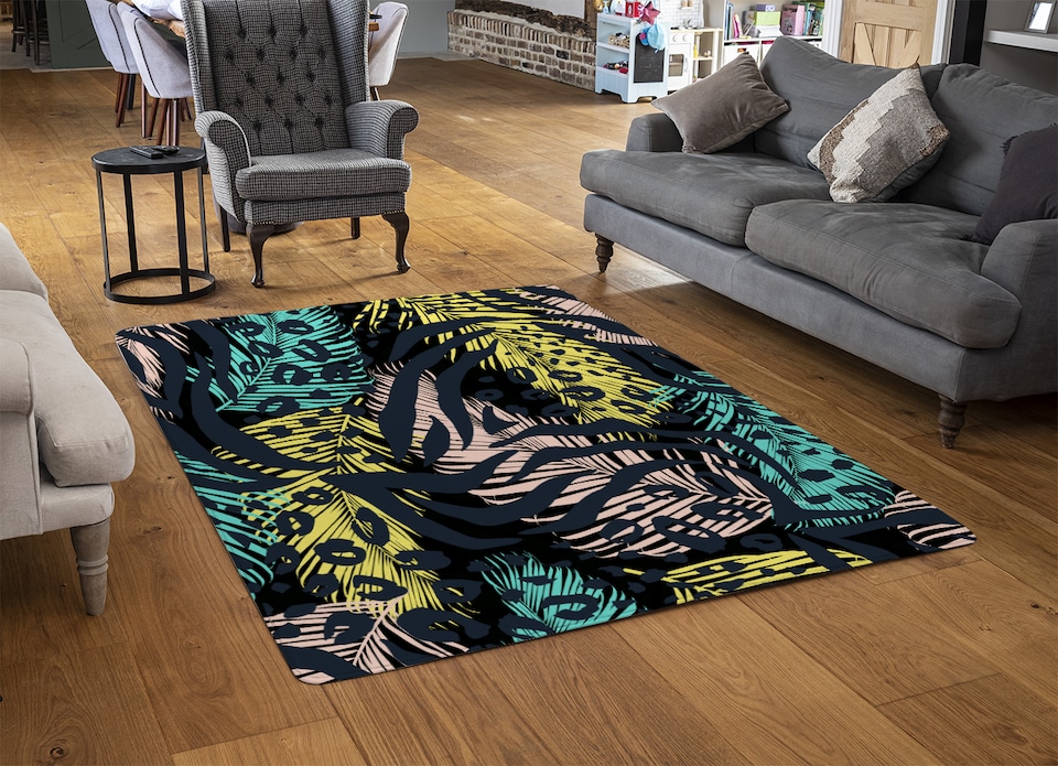 image 1 of Animal & Tropical Print Rug | Multi