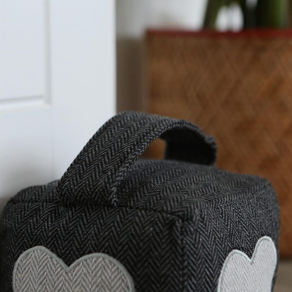 image 1 of Nicola Spring Herringbone Door Stops - 16 x 16cm - Heart - Pack of 2
