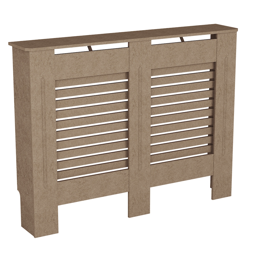 image 1 of Vida Designs Milton Radiator Cover MDF Slatted Cabinet, Unfinished, 111cm