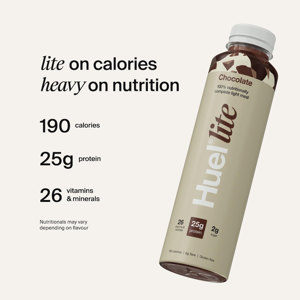 image 1 of Huel Ready-to-Drink Meal, LITE Chocolate Protein Drink, 500ml Bottles (Pack of 8) - Protein Shakes, Pre-Portioned Meal, 25g of Protein per Bottle