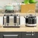 image 7 of HOMCOM Stainless Steel Kettle and Toaster Set, 1.7L 3000W Cordless Fast Boil Kettle, 4 Slice Toaster Kitchen Set with 7 Level Browning Controls, Defrost, Reheat and Crumb Tray, Black