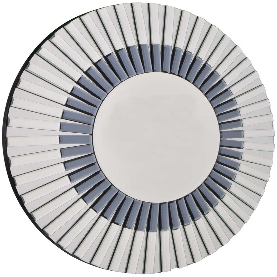 image 1 of All Glass Stylised Round Wall Mirror 80 x 80 CM N/A