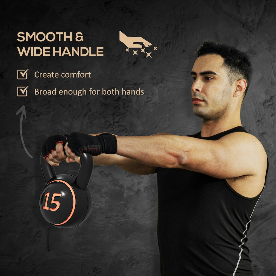 image 1 of SPORTNOW Set of Three Kettlebell Weights with Storage Tray, 2.2kg, 4.5kg, 6.8kg