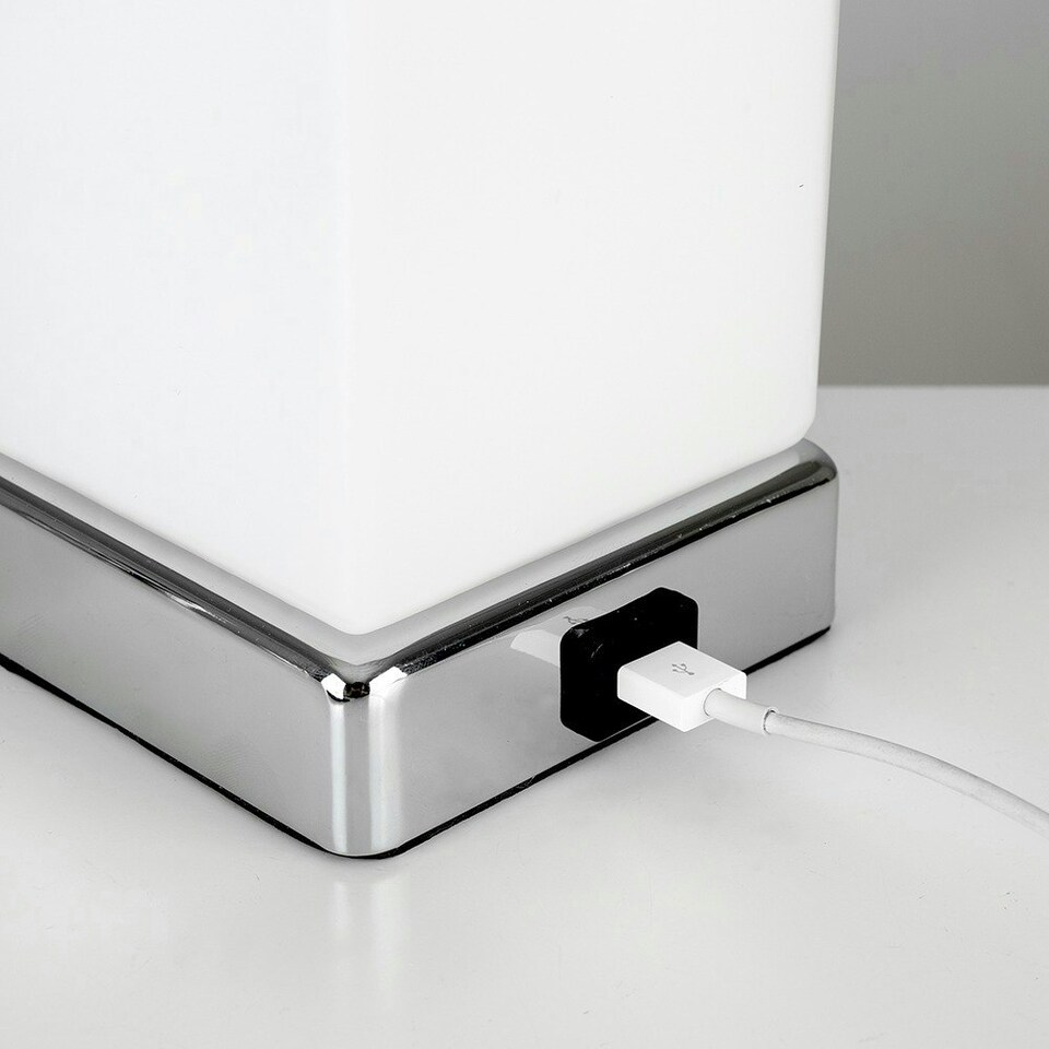 image 1 of ValueLights Lazio Silver Table Lamp Touch On/Off