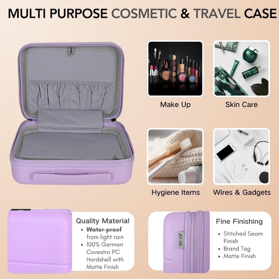 image 1 of 4 Pieces Premium Suitcase Set | Vanity + Cabin + Expandable Check-In