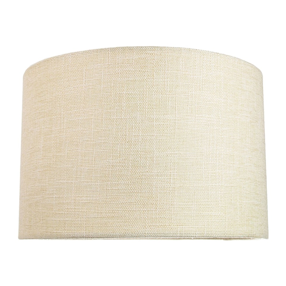 image 1 of Contemporary and Sleek 12 Inch Cream Linen Fabric Drum Lamp Shade 60w Maximum | Cream | Cream | 1