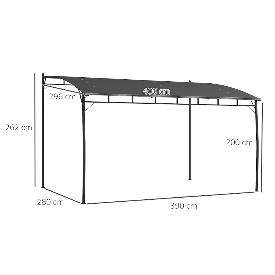 image 1 of Outsunny 3 x 4m Metal Pergola, Outdoor Gazebo UV-Resistant, Grey