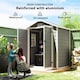 image 4 of Outsunny 6 x 4.5FT Plastic Garden Shed with Floor, Lean to Outdoor Storage Shed, Lockable Tool Storage House with Window, Vent and Plastic Roof, Grey
