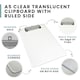 image 2 of Pack of 12 A5 Clear Translucent, Clipboard - with Ruled Side