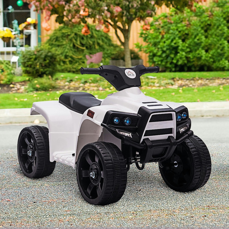 image 1 of HOMCOM 6 V Kids Ride on Cars Electric ATV for 18-36 months Toddlers White+Black