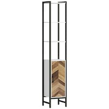 HOMCOM Tall Bathroom Storage Cabinet with 3 Shelves, 30 x 30 x 170 cm, White