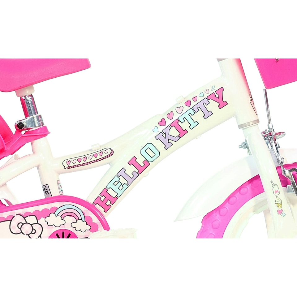 image 1 of Dino Kids Bike Hello Kitty 12 inch Bicycle | White