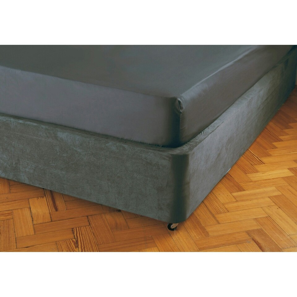 image 1 of Belledorm Faux Suede Divan Base Wrap (19in) - Charcoal - Kingsize