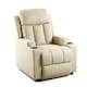 image 1 of Studio Bonded Leather Recliner w Drink Holders Sofa Chair (Cream)
