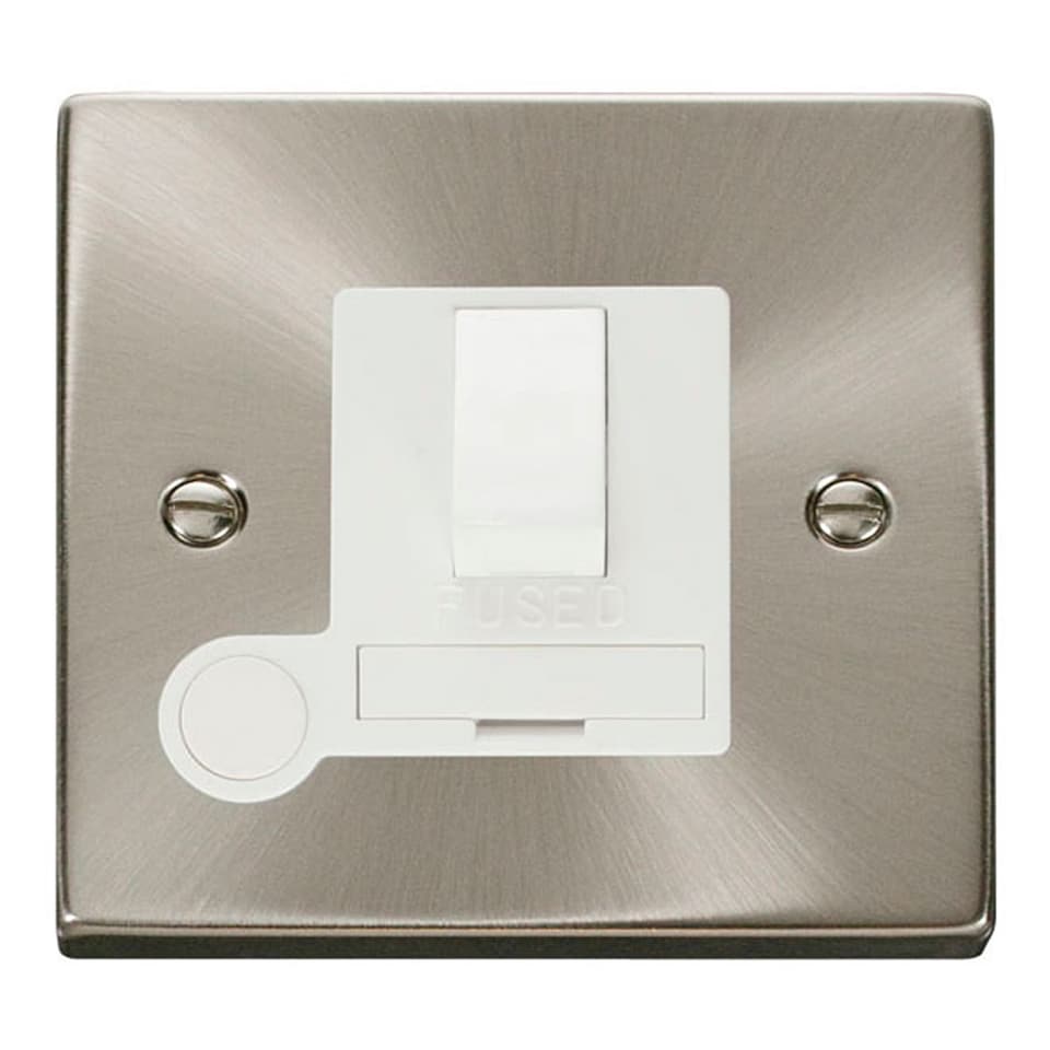 image 1 of SE HOME Satin Brushed Chrome 13A Fused Connection Unit Switched With Flex | Chrome | Satin Chrome