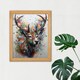 image 3 of The Butterfly Stag Abstract Soft Pastel Deer Wood Framed Wall Art Print