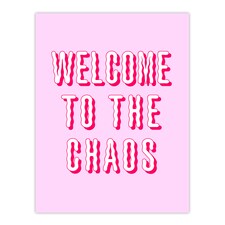 Welcome To The Chaos Wavy Pink Modern Funny XL Wall Art Print 24X32 In