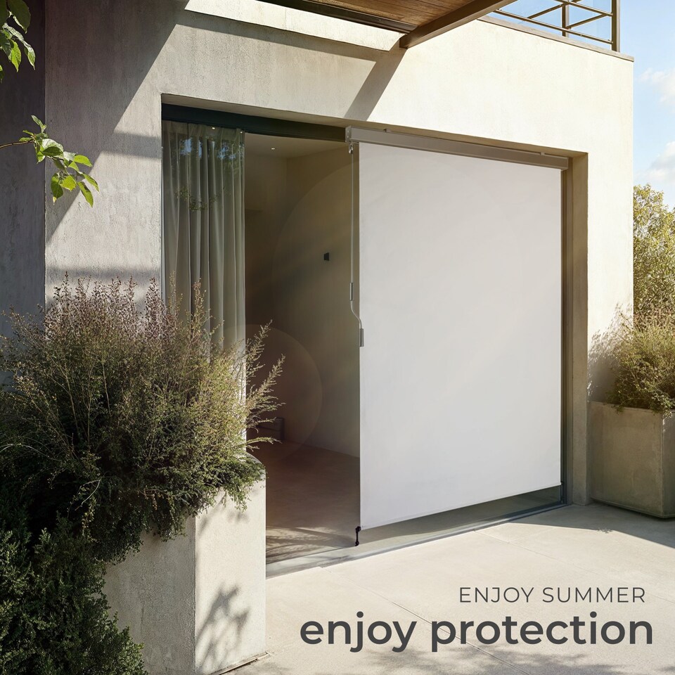 image 1 of Vertical Awning Eloise - installation materials included, retractable, UV blocking | Grey | light grey | 120 x 250 cm | 1