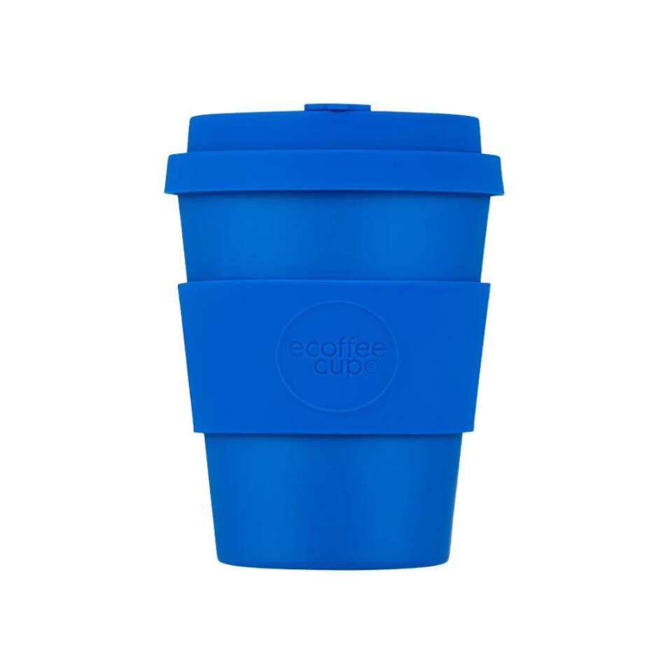 image 1 of Ecoffee Cup 12oz 350ml Reusable, Plant Based Coffee Cup with Silicone Lid & Sleeve - Bonassola