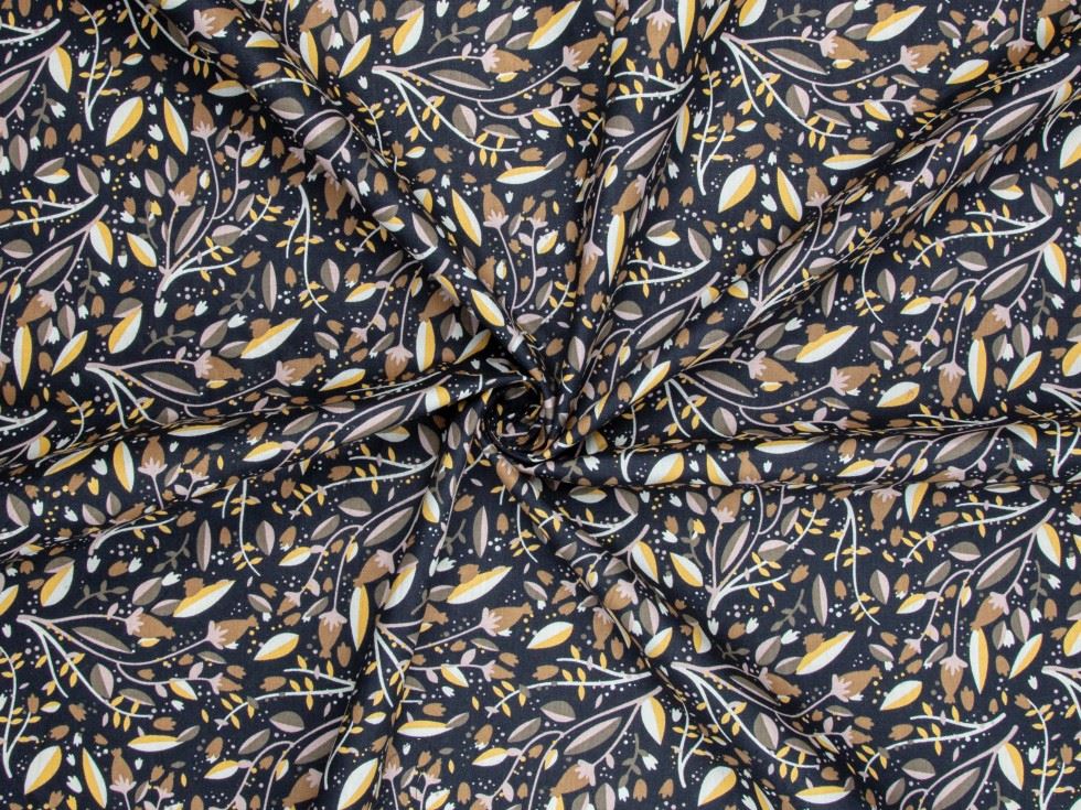 Minerva Black Gold Deadstock Cotton Poplin Bag Making Fabric per metre - 147cm / 57" Wide