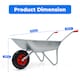 image 2 of Heavy Duty 65L Galvanised Metal Wheelbarrow Home Garden Cart or Tyre - 100Kg