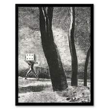 The Gambler Charcoal Painting Redon Vintage Framed Wall Art Print 12X16"