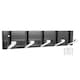 image 1 of SPARES2GO Luxury Wall Mounted Coat Rack 5 Hooks Aluminium Retractable Hanging Hook Rail (Black + Silver)