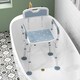 image 9 of HOMCOM EVA Padded Shower Chair for the Elderly and Disabled, Height Adjustable Shower Stool with Back and Arms, 4 Suction Foot Pads, Light Blue
