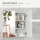image 4 of kleankin Wall Mounted Bathroom Storage Cupboard W/ Mirror and Shelf, White