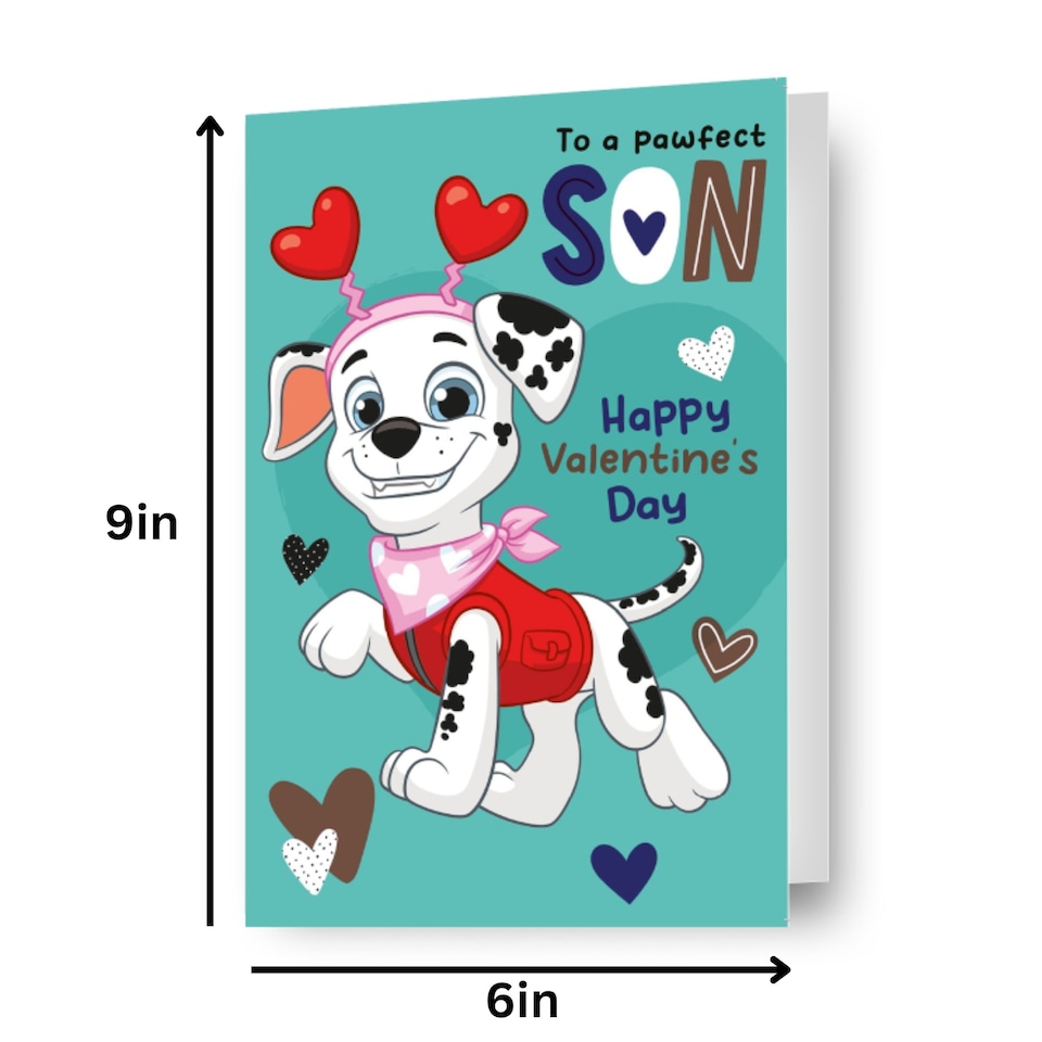 image 1 of Paw Patrol 'Pawfect Son' Valentine's Day Card