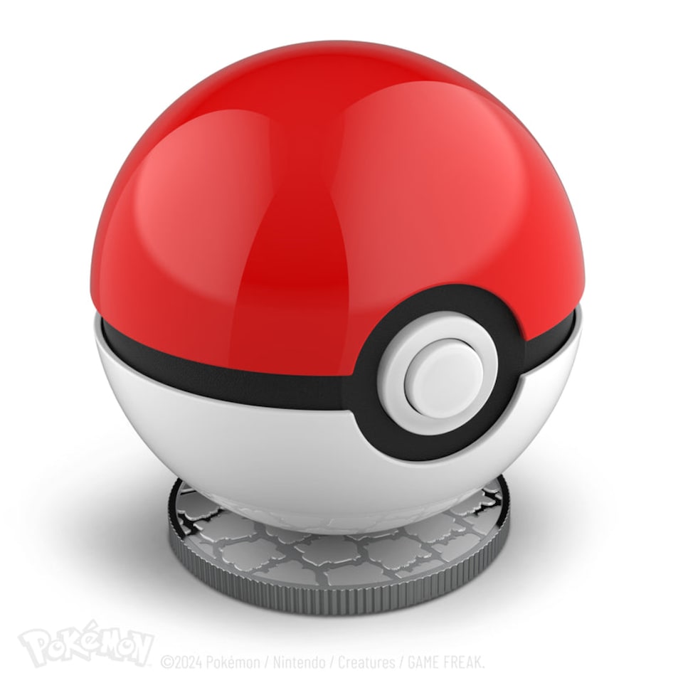 image 1 of Pokémon Die-Cast Mini Poké Ball Replica | Red
