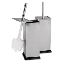 Harbour Housewares Square Toilet Brushes - Brushed Metal - Pack of 2 | Silver | Silver