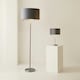 image 6 of ValueLights Charlie Chrome Floor Lamp Grey Velvet Chrome Shade | Silver