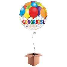 Balloons Congratulations Foil Balloon - Inflated Balloon in a Box