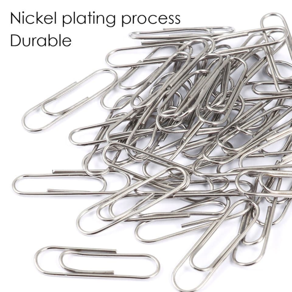 image 1 of Tub of 150 Nickel Paper Clips 28mm
