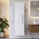 image 3 of Balterley Contemporary Bathroom Wall Hung Single Soft Close Door Tall Storage Unit with 2 Shelves, Pure White, 1200 x 350 x 250mm