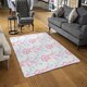 image 2 of Pink & Blue Flower Design (Rug) Pink | Large: 140x200cm