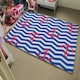 image 4 of Anchors on Zig Zag Stripes (Rug) Blue | Small: 60x110cm